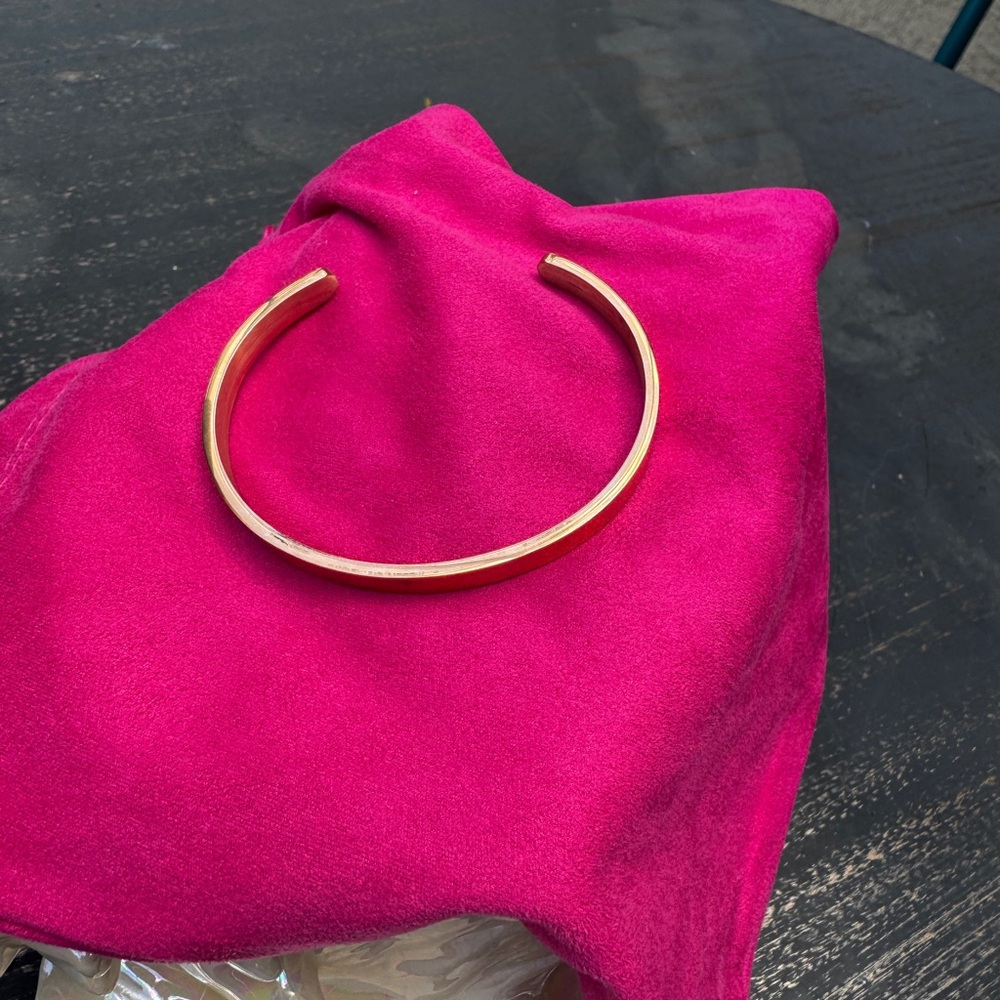 Copper Tone Cuff Bracelet With Saying
